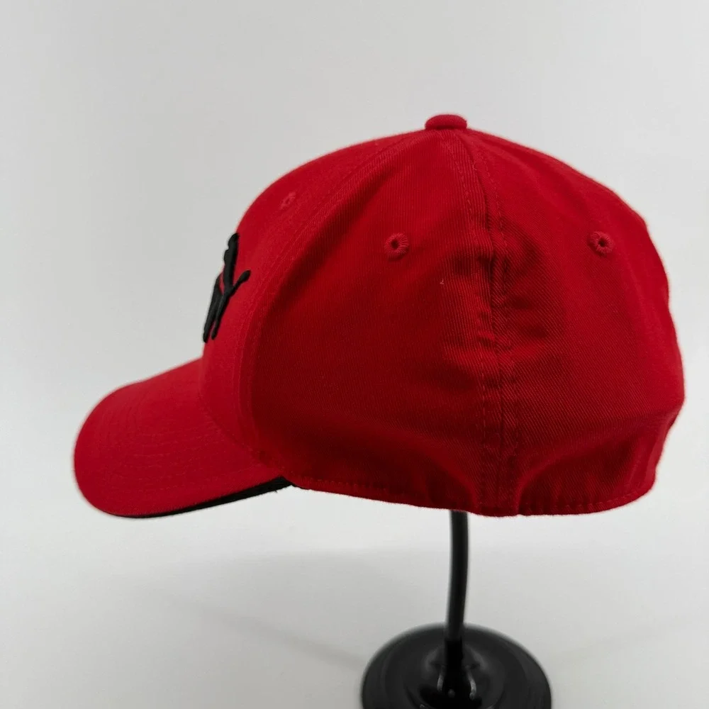 Puma Baseball Hat Mens L/XL Red Solid Cotton Embroidered Logo Stretch Fit